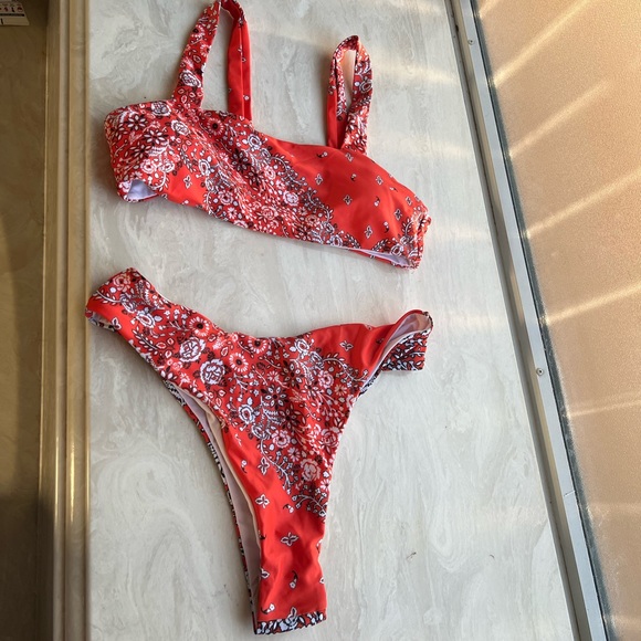 Orange Two piece Bathing Suit - Picture 5 of 8